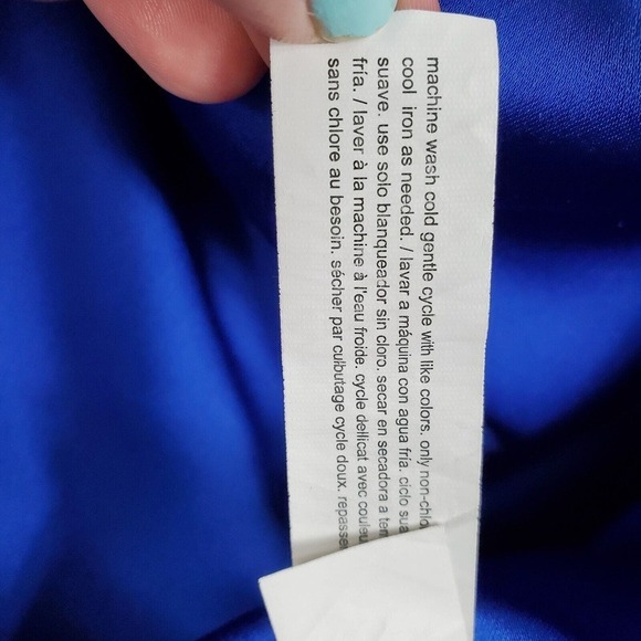 Eloquii Womens Satiny Silky Shell Tank Top Draped Neck Sleeveless Cami Blue 16 - Picture 5 of 6